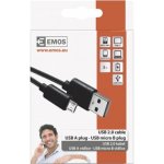Emos SM7008BL USB 2.0 A/M - micro B/M, 2m, černý – Sleviste.cz