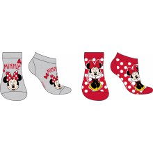 Minnie Mouse 5234A326 Dívčí kotníkové ponožkyšedá / červená