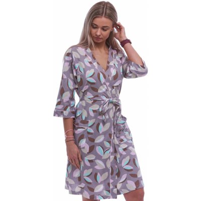 Lehký dámský župan vzor barevné listí 1XL-4XL 1G0662 hnědá – Hledejceny.cz