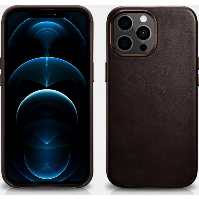iCarer Kožený kryt na iPhone 13 Pro MAX - iCarer, Oil Wax with MagSafe Coffee – Zboží Mobilmania