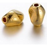Kovový oddělovací korálek - starozlatý - nugetka - 6 x 5 mm - 1 ks – Zboží Dáma