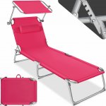 tectake plážové lehátko 4 polohové s polštářem fuchsiová 403419 – Sleviste.cz