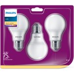 Philips LED sada žárovek 3x10W-75W E27 1055lm 2700K set 3ks, bílá – Zbozi.Blesk.cz