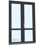 Kömmerling balkonové dveře 70 AD s příčkou O+OS klapačka levé antracit/bílá 120 x 220 cm oboustranná klika + FAB + hliník – Hledejceny.cz
