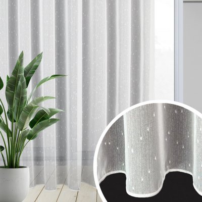 Ervi voálová záclona s olůvkem bílá prší / Rain, metráž – Zboží Mobilmania