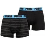 Puma pánské boxerky Heritage Stripe Boxer 2-pack Petrol Blue – Zboží Dáma