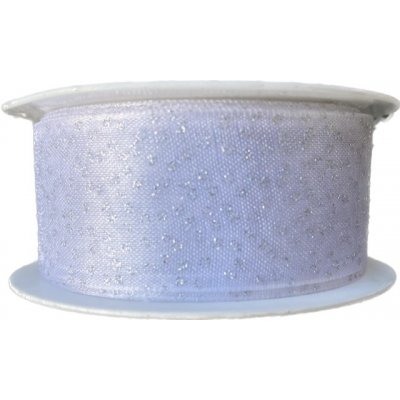 Stuha organzová VIVA SILVER stříbrný potisk 25mm x 2m (13,-Kč/m) – Zboží Dáma