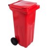 Popelnice Proteco popelnice 120 L plastová červená s kolečky
