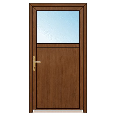 OknaDvereNaMiru.cz Vchodové dveře SLOUPKOVÉ 1/3 sklo ořech 90 x 220 cm – Zboží Mobilmania