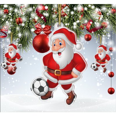 Bauer Decor Akrylátová vánoční ozdoba Santa Claus single fotbal – Sleviste.cz