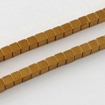 NUBIO Syntetický hematit, nemagnetický - korálky, zlaté, 2x2 mm – Sleviste.cz