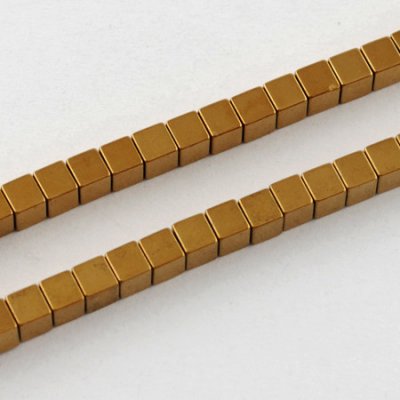 NUBIO Syntetický hematit, nemagnetický - korálky, zlaté, 2x2 mm – Sleviste.cz