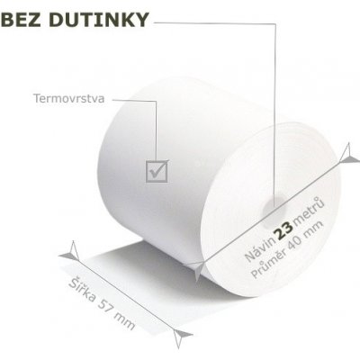 Pokladní kotouček termo 57/40 mm, návin 23 m – Zboží Živě