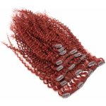 Clip in kudrnaté vlasy 100% lidské REMY 50cm měděná – Zboží Dáma