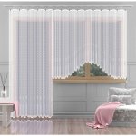 Hotová záclona nebo balkonový komplet, Olivie, bílá 180 x 250 cm dveře – Zboží Mobilmania