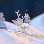 Éternelle Vánoční brož se zirkony Rudolf vánoční sob B8093-XC04569D241 stříbrná – Zboží Dáma