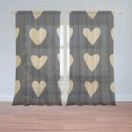 Sablio Záclony Zlatá srdíčka: 2ks 150x250cm – Hledejceny.cz