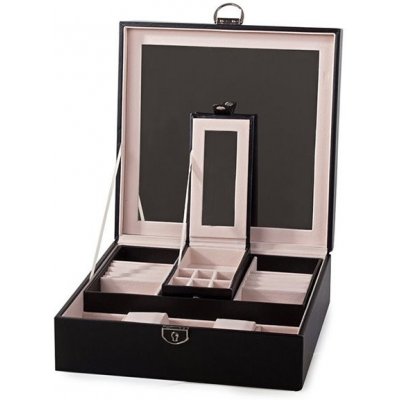 SOLEX Černý kufřík na šperky CA12 (25,5x25x8,5cm) – Zboží Mobilmania