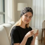 Ebbie bavlněný turban-style DARK BLOOM – Zboží Dáma