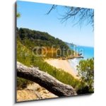 Skleněný obraz 1D - 50 x 50 cm - Cala Fonda beach, Tarragona, Spain Pláž Cala Fonda, Tarragona, Španělsko – Zboží Mobilmania