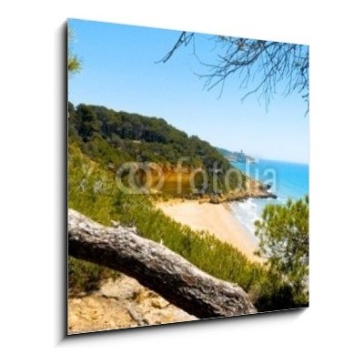 Skleněný obraz 1D - 50 x 50 cm - Cala Fonda beach, Tarragona, Spain Pláž Cala Fonda, Tarragona, Španělsko – Zboží Mobilmania