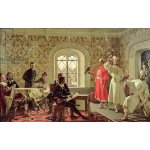 Obrazy - Litovtchenko, Alexander Dimitrievitch: Italian Ambassador Calvuci drawing the falcons of Tsar Alexei Mikhailovich (1629-76) - reprodukce obrazu – Zboží Mobilmania