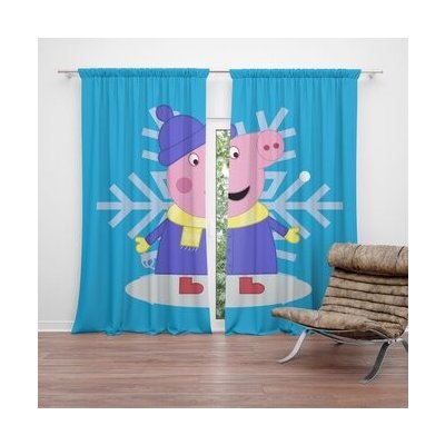 Sablio Závěs Prasátko Pepina Vločka: 2ks 140x250cm – Hledejceny.cz
