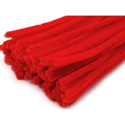 Chlupaté drátky na tvoření Ø6 mm délka cca 30 cm - červená jahoda (20 ks) – Hledejceny.cz
