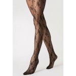 Fiore Vzorované silonky Rosalia 20 DEN Černá – Zboží Dáma