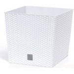 Prosperplast Květináč ratanový Rato low DRTS200L 6,8L bílý – Hledejceny.cz