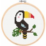 kpomalovani.cz Sada na jednoduché křížkové vyšívání tukan – Zboží Dáma
