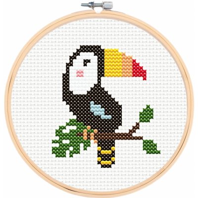 kpomalovani.cz Sada na jednoduché křížkové vyšívání tukan – Zboží Dáma