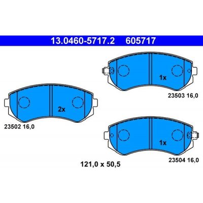 Sada brzdových destiček, kotoučová brzda ATE 13.0460-5717.2 – Sleviste.cz
