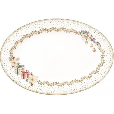 Easy Life Vánoční servírovací oválný podnos na cukroví White Elegance 35x23,5cm – Zbozi.Blesk.cz