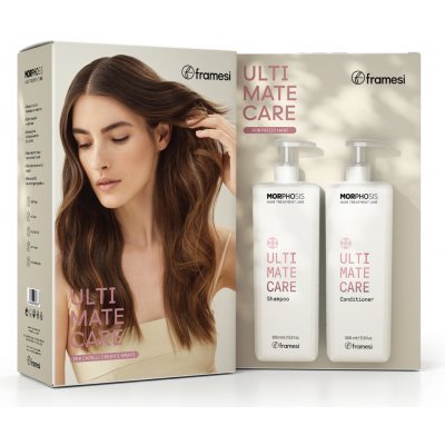 Framesi Maxi kit Ultimate Care pro obnovu přetížených krepatých vlasů šampon 1000 ml + kondicionér 1000 ml – Sleviste.cz