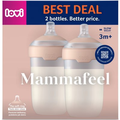 Lovi Mammafeel Bottle kojenecká láhev 3 m+ 2 x 250 ml – Hledejceny.cz