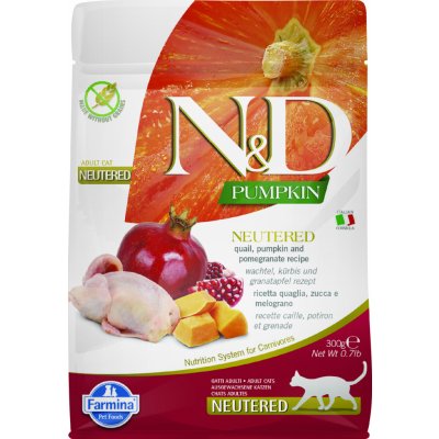 Farmina N&D GF Cat Neutered Pumpkin Quail&Pomegranate 0,3 kg – Zboží Mobilmania