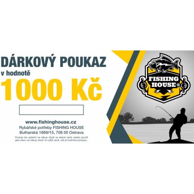 Fishing House Dárkový poukaz 1000 Kč Varianta: Elektronický – Zboží Mobilmania