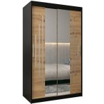 DobreSny York1 se zrcadlem 120 x 200 cm černá / dub artisan – Zbozi.Blesk.cz