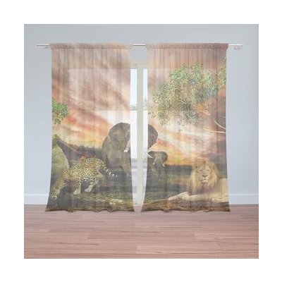 Sablio Záclony Zvířata ze Sahary: 2ks 150x250cm – Hledejceny.cz
