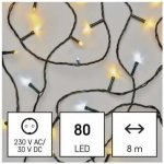 Emos D4AN01 LED vánoční řetěz blikající 8 m venkovní i vnitřní Teplá bílá Studená bílá bílá časovač – Zboží Mobilmania