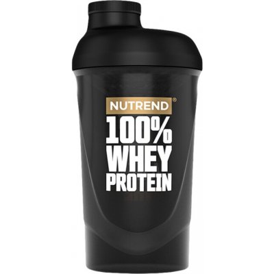 Nutrend Šejkr Nutrend 100% Whey 600 ml, průhledná černá