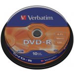 Verbatim DVD-R 4,7GB 16x, bulk box, 10ks (43729) – Zboží Živě