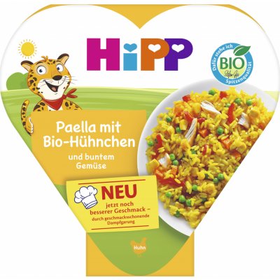 HiPP Bio Paella rýže s kuřecím masem a barevnou zeleninou 250 g – Zboží Mobilmania