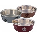 Trixie Miska s různobarevným potiskem tlapka+kost 2,2 l/23 cm – Zboží Dáma