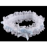 Prima-obchod Svatební podvazek krajkový, barva 2 bílo-modrá – Zboží Dáma