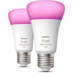Philips LED žárovka E27 Hue 2ks 9W 75W White and Color Ambiance 2000-6500K/RGB stmívatelná – Zboží Živě