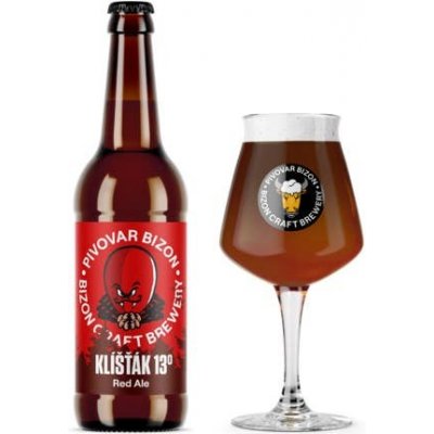 Pivovar Bizon Klíšťák Red ALE 13° 0,5 l (sklo)