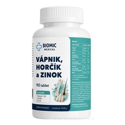 BIOMIC Vápník + Hořčík + Zinek 90 tablet – Hledejceny.cz