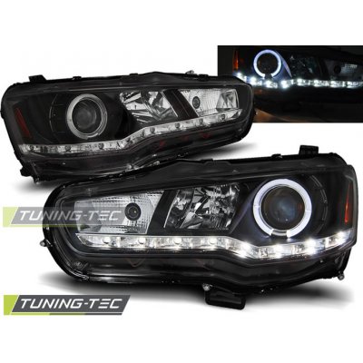 Tuning-Tec Přední čirá LED světla Mitsubishi Lancer VIII (2007 - 2010) - černé - Angel Eyes – Hledejceny.cz